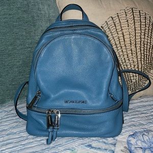 Michael Kors blue backpack